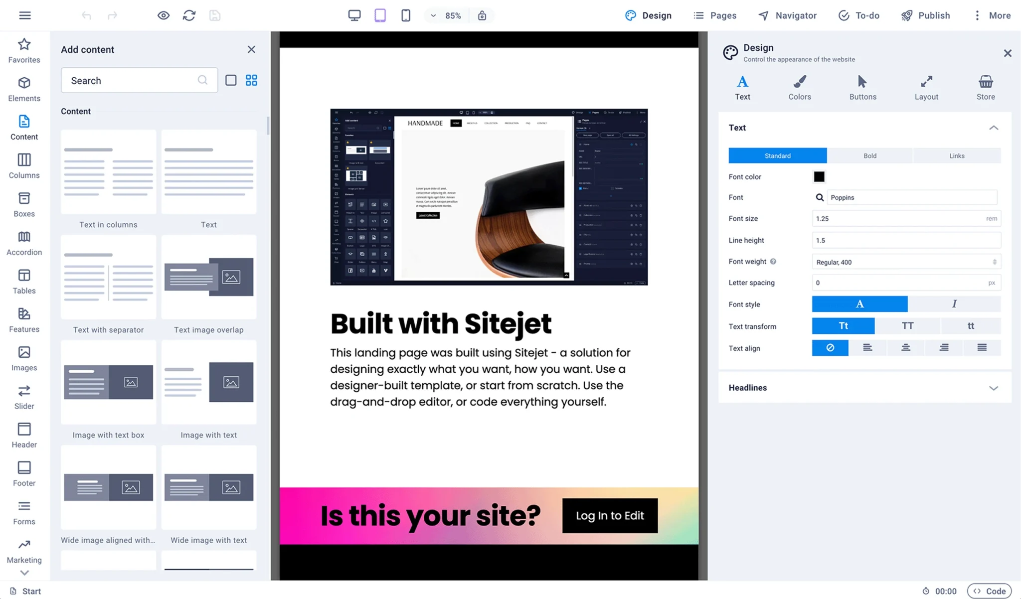 Sitejet Builder — Elegí plantilla